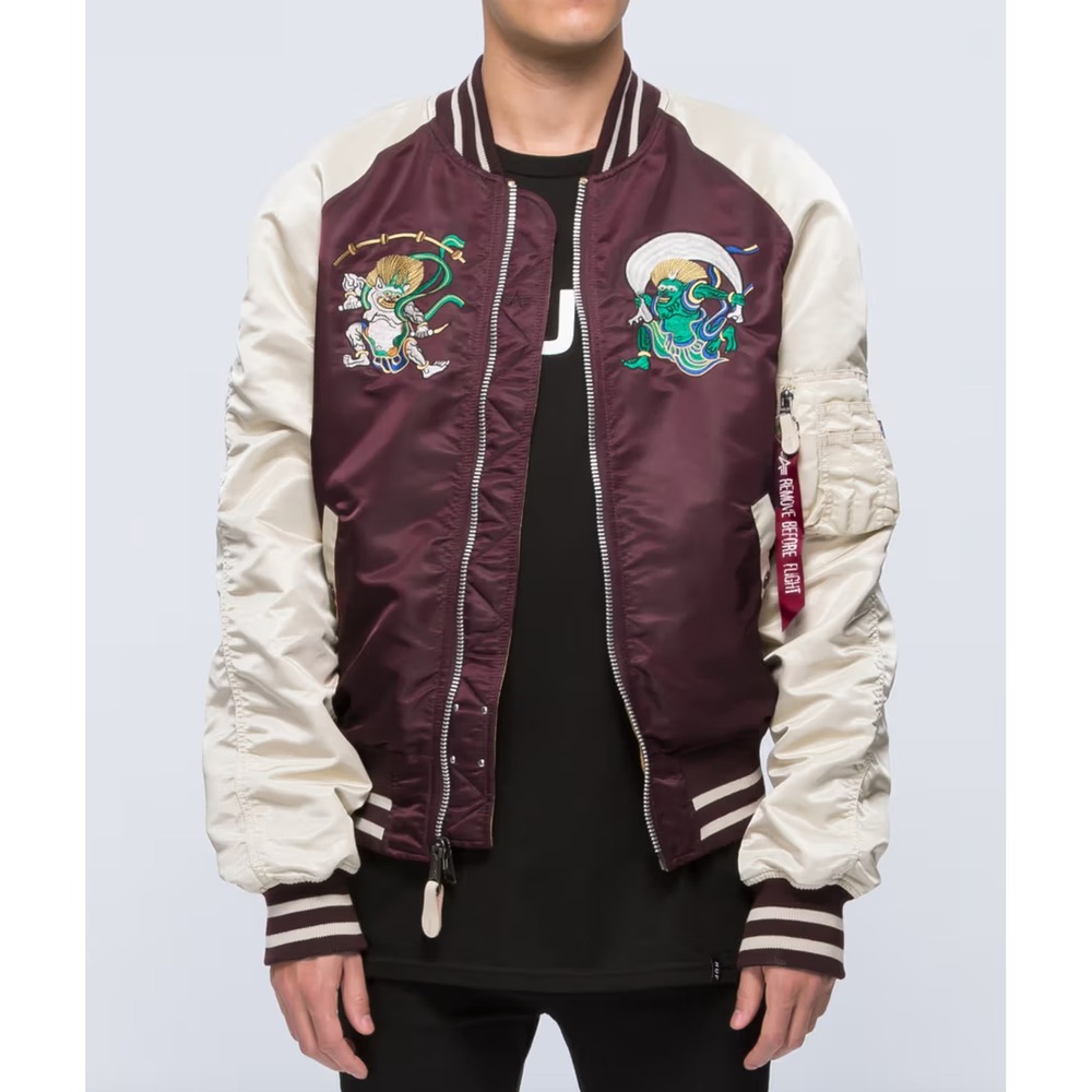 Alpha Industries MA-1 Souvenir Shinto Jacket Japan Reversible Mens Slim Fit S